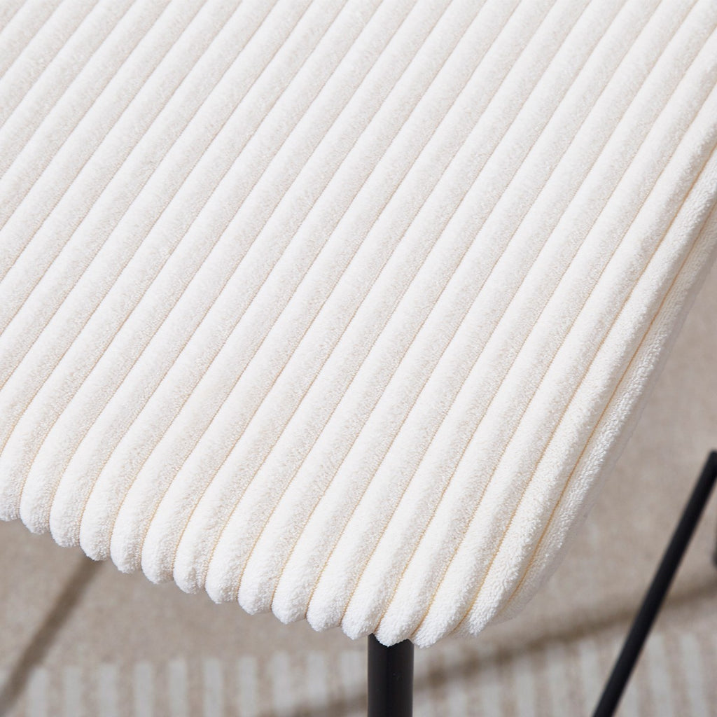 Jones - Lot de 2 Tabourets de Bar en Velours Côtelé - Beige