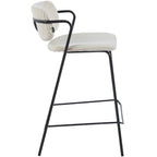 Jones - Lot de 2 Tabourets de Bar en Velours Côtelé - Beige
