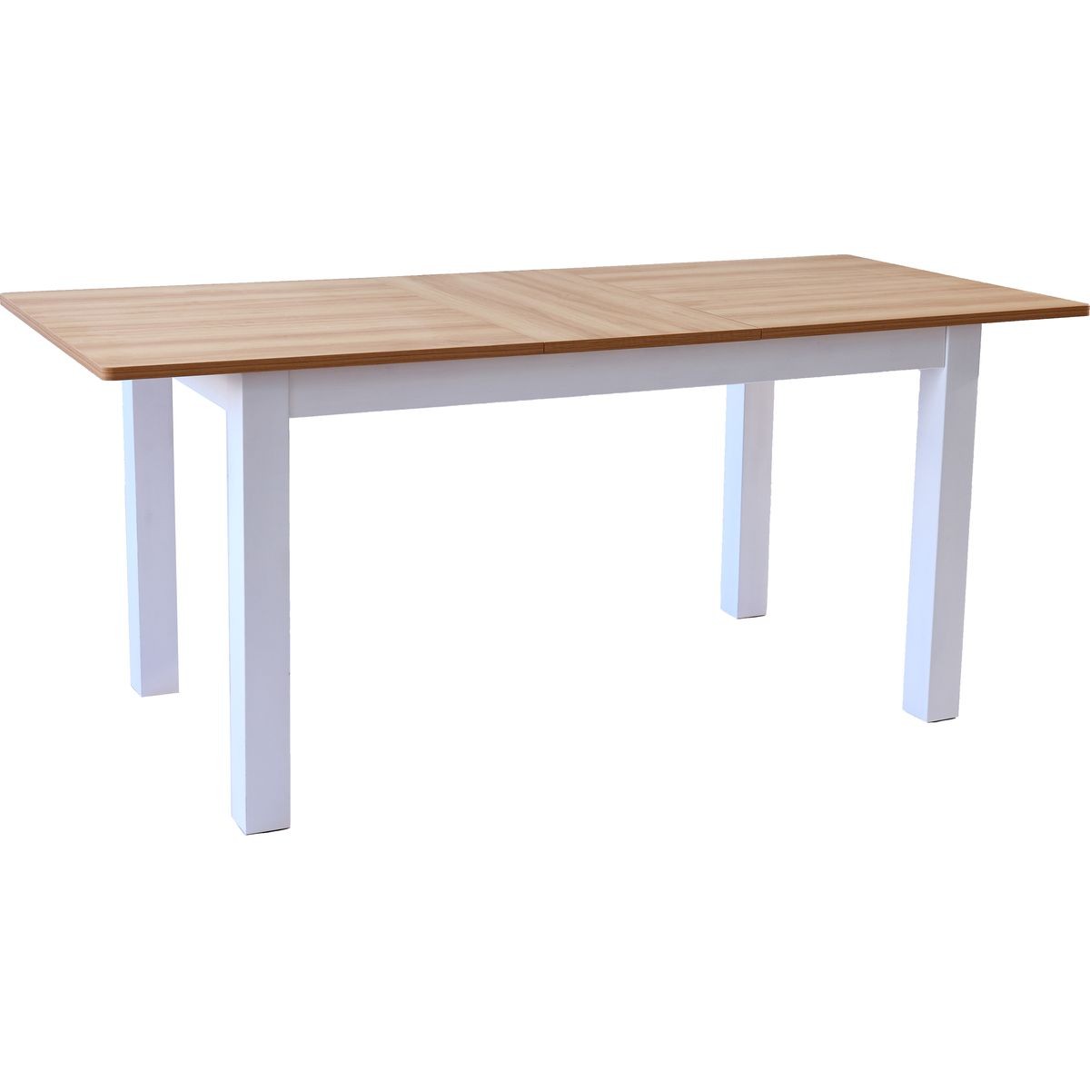 Lexi - Table à Manger Extensible Effet Bois 6/8 Personnes, Piètement 140/180 cm - Blanc
