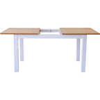 Lexi - Table à Manger Extensible Effet Bois 6/8 Personnes, Piètement 140/180 cm - Blanc