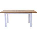 Lexi - Table à Manger Extensible Effet Bois 6/8 Personnes, Piètement 140/180 cm - Blanc