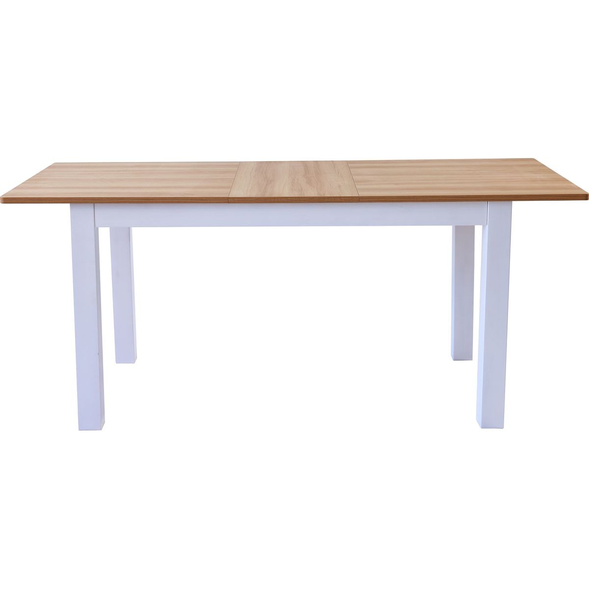 Lexi - Table à Manger Extensible Effet Bois 6/8 Personnes, Piètement 140/180 cm - Blanc