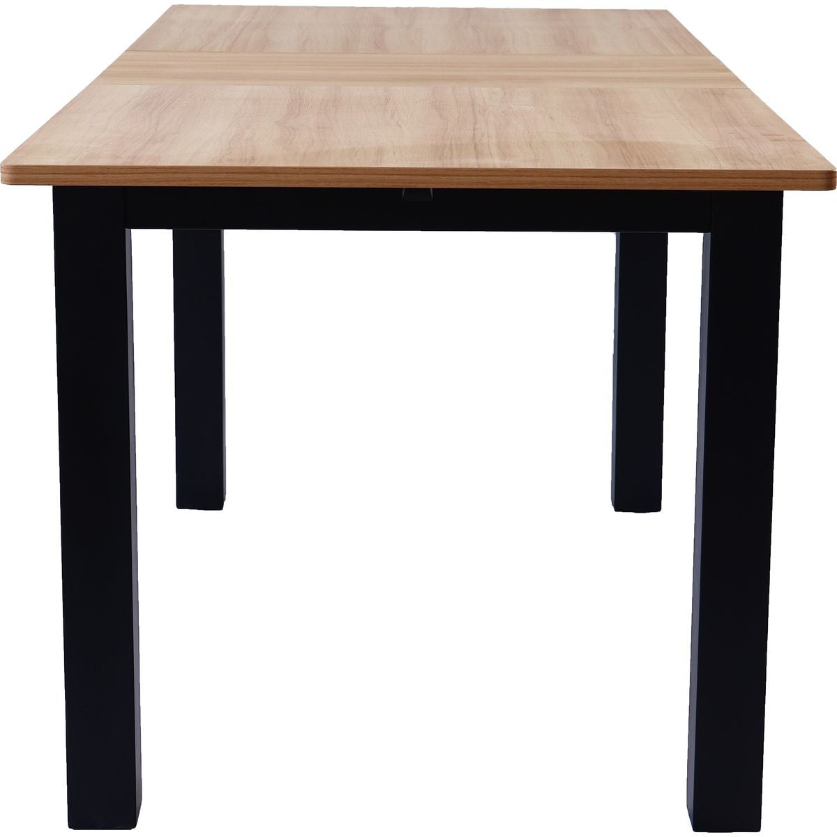 Lexi - Table à Manger Extensible Effet Bois 6/8 Personnes, Piètement 140/180 cm - Noir