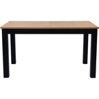 Lexi - Table à Manger Extensible Effet Bois 6/8 Personnes, Piètement 140/180 cm - Noir