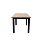 Lexi - Table à Manger Extensible Effet Bois 6/8 Personnes, Piètement 140/180 cm - Noir