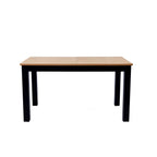 Lexi - Table à Manger Extensible Effet Bois 6/8 Personnes, Piètement 140/180 cm - Noir