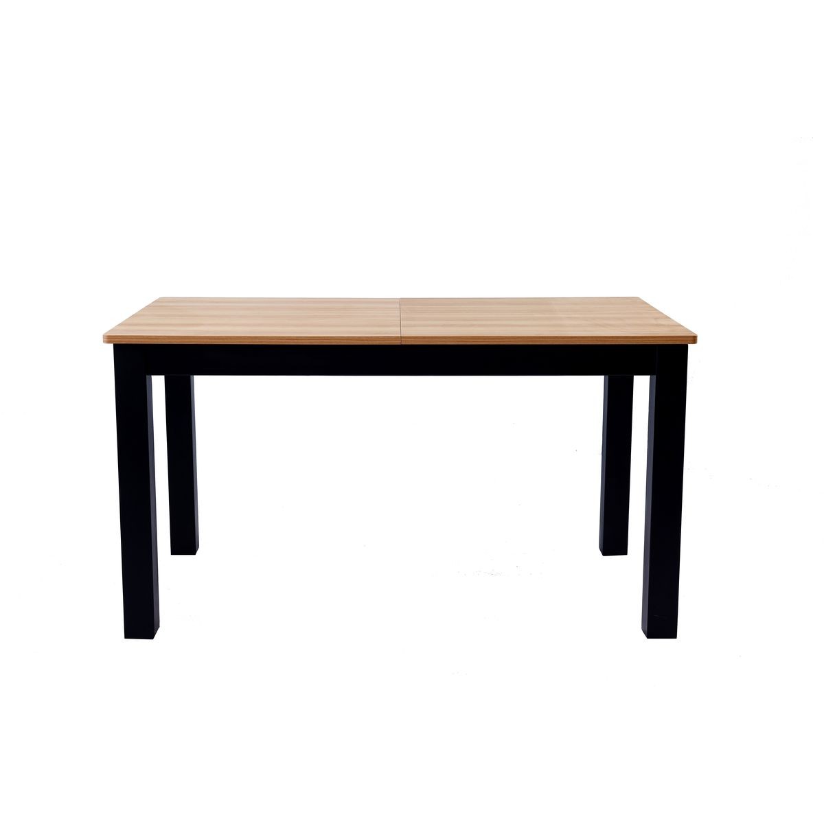 Lexi - Table à Manger Extensible Effet Bois 6/8 Personnes, Piètement 140/180 cm - Noir