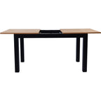 Lexi - Table à Manger Extensible Effet Bois 6/8 Personnes, Piètement 140/180 cm - Noir