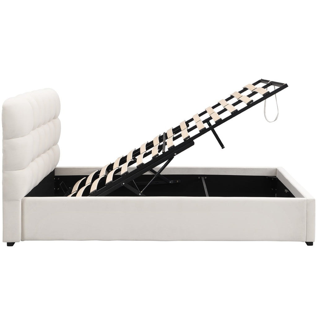 Lola - Adult Ottoman Bed - Velvet - Beige