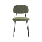 Lorie - Lot de 4 Chaises en Tissu Bouclé Kaki - Vert