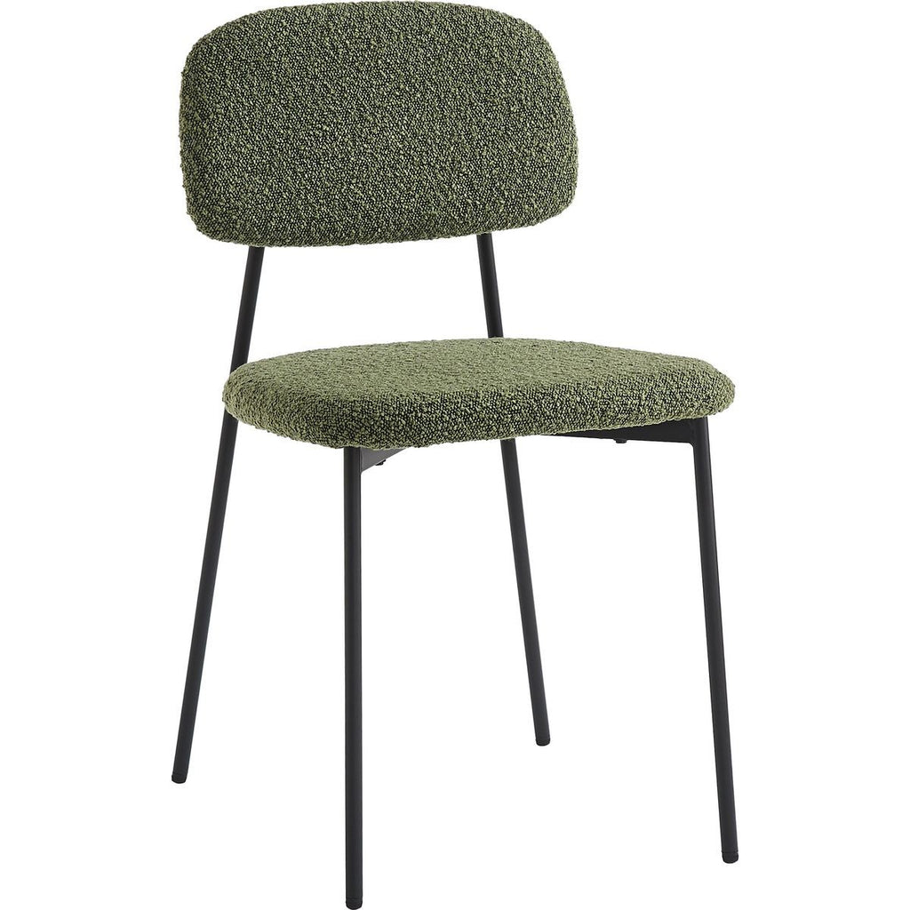 Lorie - Lot de 4 Chaises en Tissu Bouclé Kaki - Vert