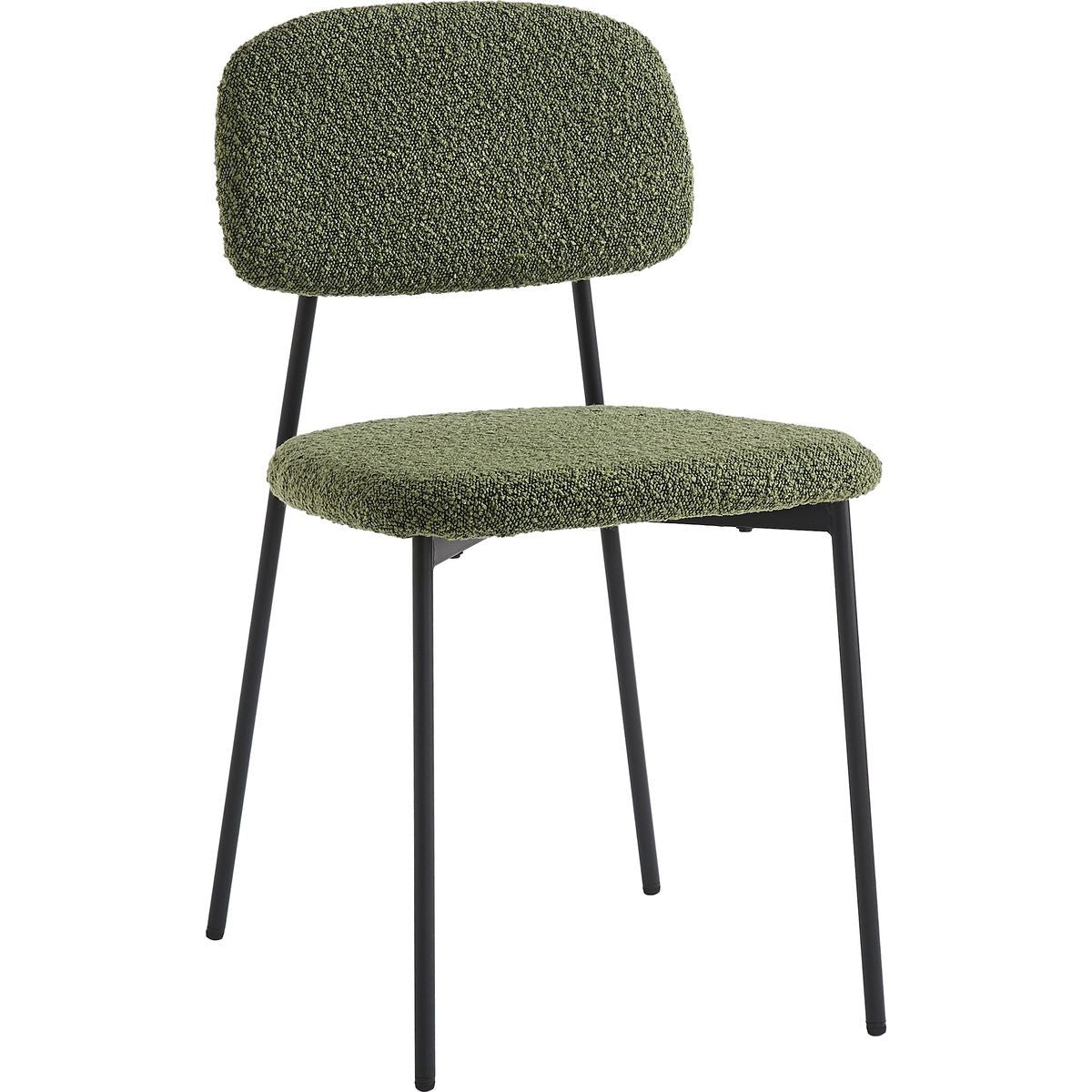 Lorie - Lot de 4 Chaises en Tissu Bouclé Kaki - Vert