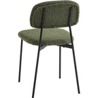 Lorie - Lot de 4 Chaises en Tissu Bouclé Kaki - Vert