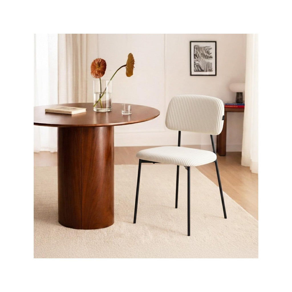 Lorie - Lot de 4 Chaises en Velours Côtelé - Beige