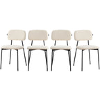 Lorie - Lot de 4 Chaises en Velours Côtelé - Beige