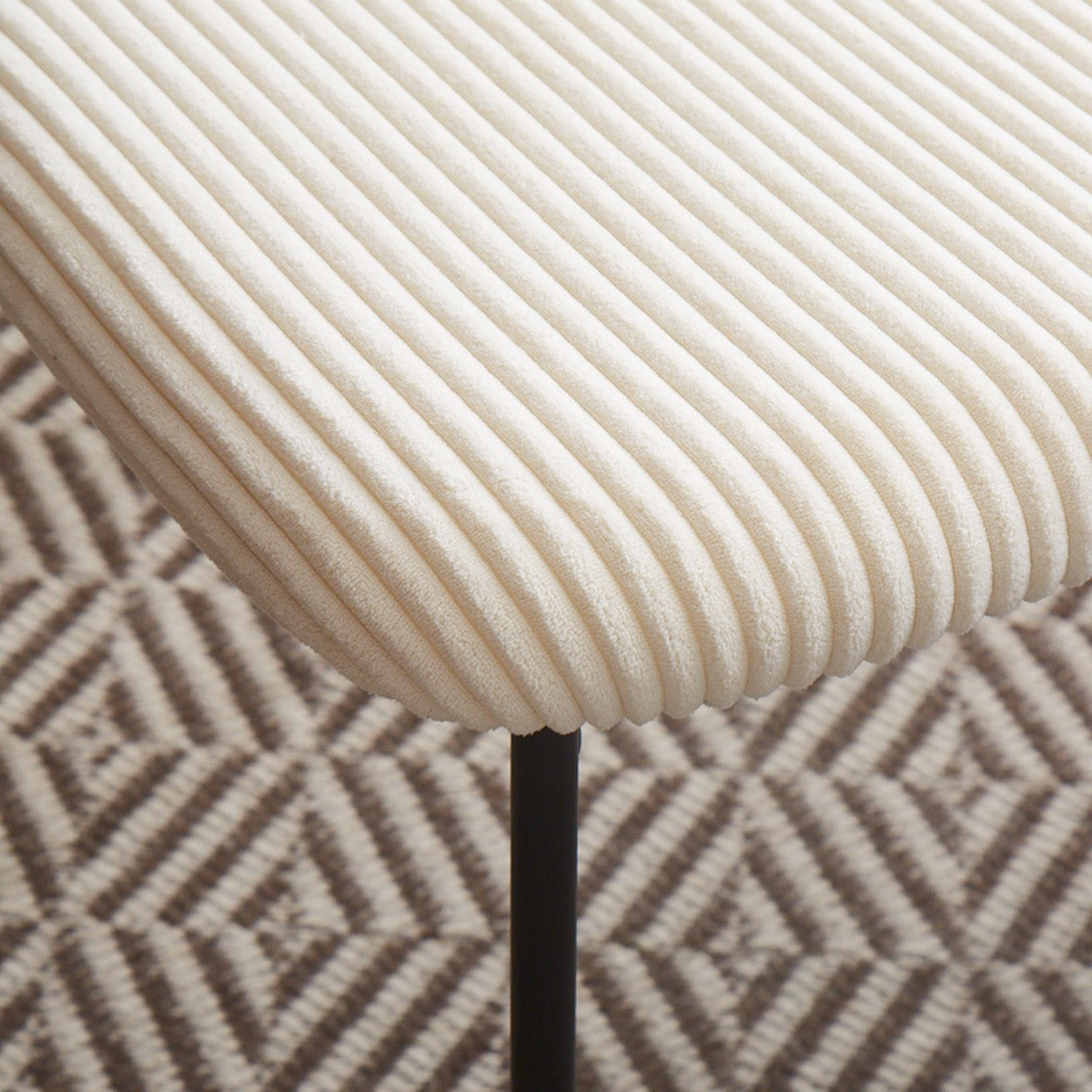 Lorie - Lot de 4 Chaises en Velours Côtelé - Beige