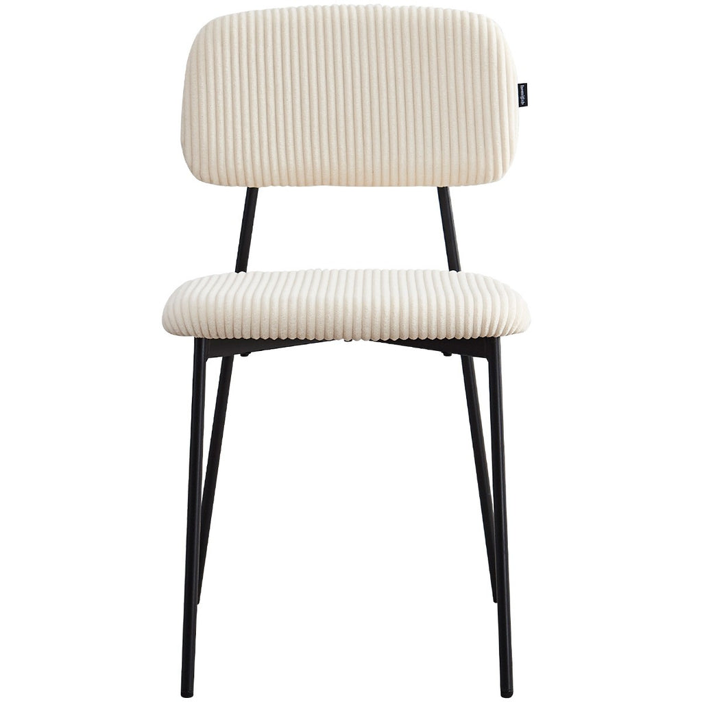 Lorie - Lot de 4 Chaises en Velours Côtelé - Beige