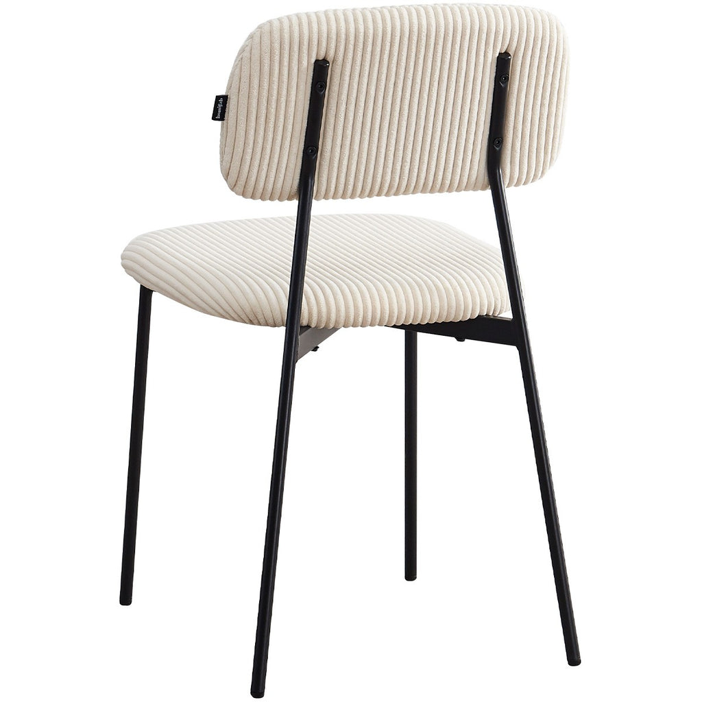 Lorie - Lot de 4 Chaises en Velours Côtelé - Beige