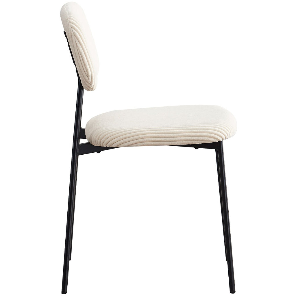 Lorie - Lot de 4 Chaises en Velours Côtelé - Beige