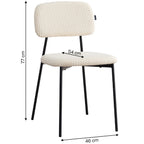 Lorie - Lot de 4 Chaises en Velours Côtelé - Beige
