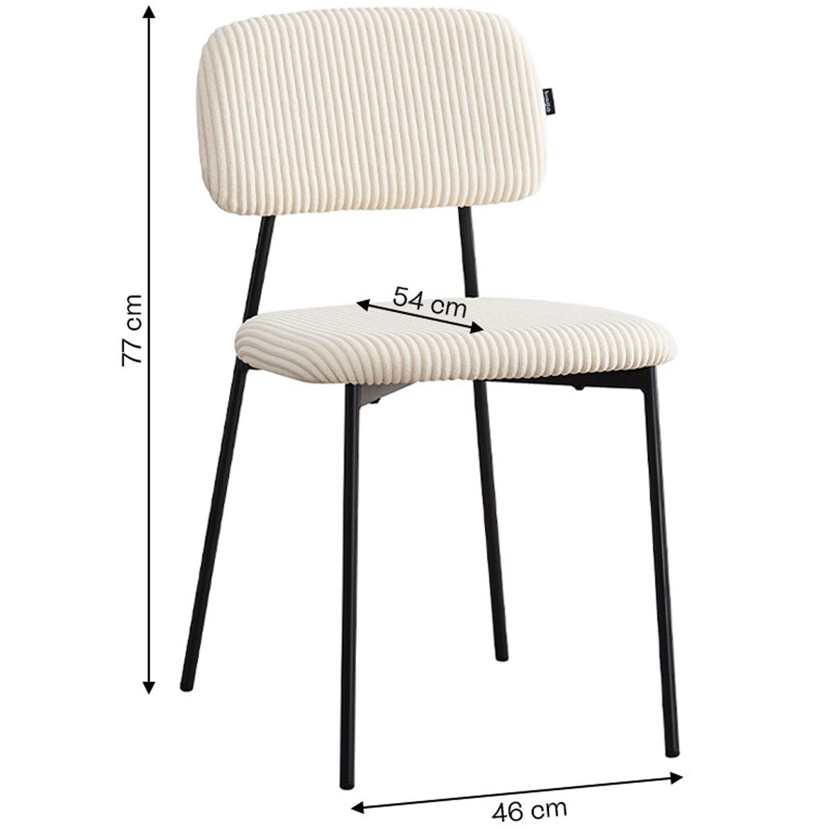 Lorie - Lot de 4 Chaises en Velours Côtelé - Beige