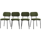Lorie - Lot de 4 Chaises en Velours Côtelé - Vert Kaki