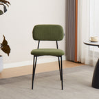 Lorie - Lot de 4 Chaises en Velours Côtelé - Vert Kaki