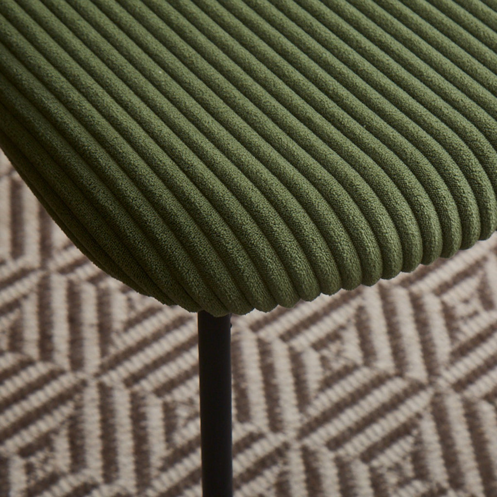 Lorie - Lot de 4 Chaises en Velours Côtelé - Vert Kaki