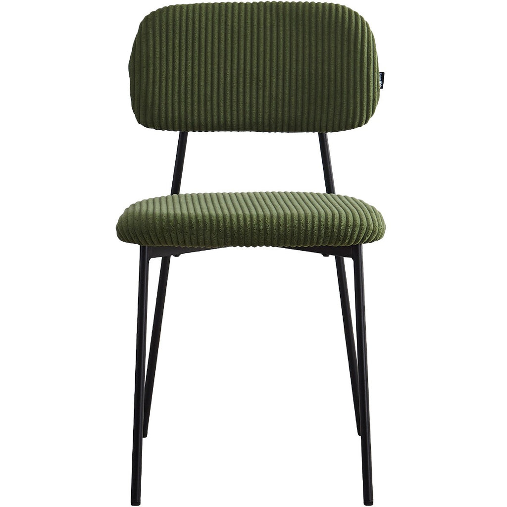 Lorie - Lot de 4 Chaises en Velours Côtelé - Vert Kaki