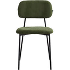 Lorie - Lot de 4 Chaises en Velours Côtelé - Vert Kaki