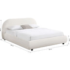 Maddie - Lit Adulte 180x200 cm avec Sommier et Tête de Lit Matelassée en Velours - Beige
