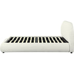 Madisson - Lit Coffre avec Tête de Lit Matelassée en Tissu Bouclé - Beige