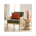 Mani - Fauteuil en Cannage et Tissu Bouclé - Vert Kaki