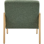 Mani - Fauteuil en Cannage et Tissu Bouclé - Vert Kaki