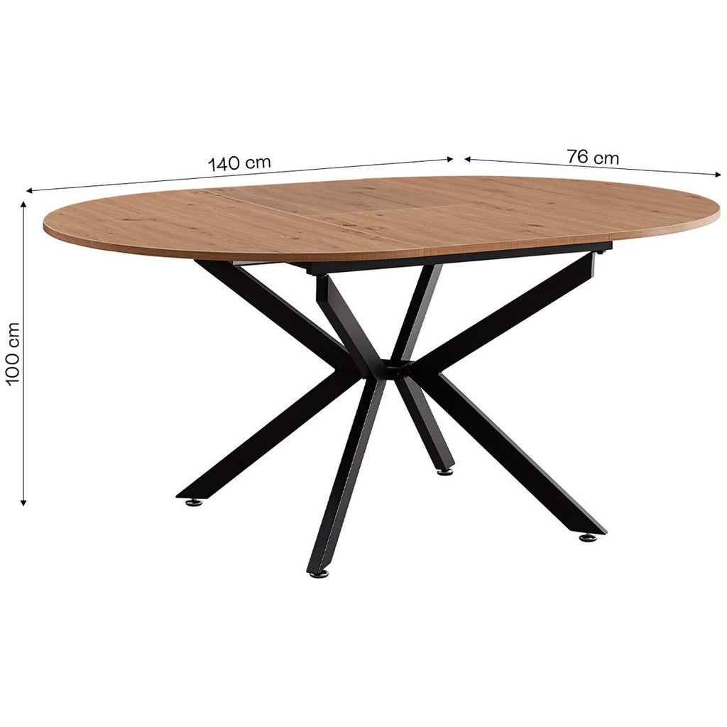 Marius - Table à Manger Extensible Effet 4/6 Personnes 100/140 cm - Bois