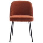 Olden - Lot de 2 Chaises de Salle à Manger en Tissu Bouclé, Piètement Noir - Rouille