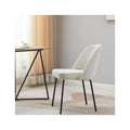 Olden - Lot de 2 Chaises de Salle à Manger en Velours Côtelé, Piètement Noir - Beige