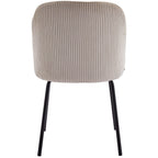 Olden - Lot de 2 Chaises de Salle à Manger en Velours Côtelé, Piètement Noir - Beige