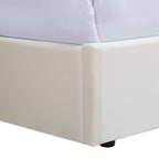 Ninon - Lit Adulte 160x200 cm avec Tête de Lit Matelassée en Velours - Beige