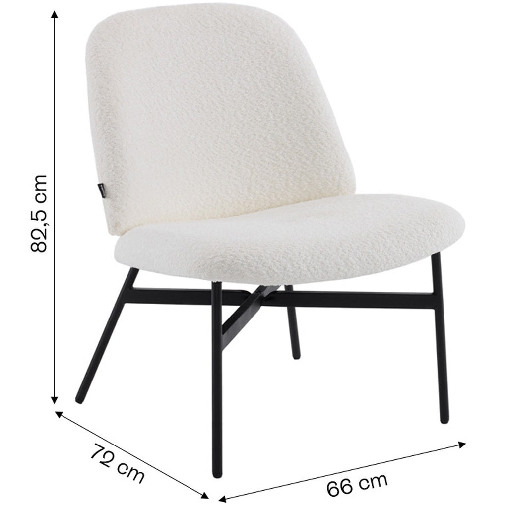 Petra - Fauteuil en Tissu Bouclé - Beige