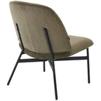 Petra - Fauteuil en Velours Côtelé - Vert Kaki