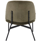 Petra - Fauteuil en Velours Côtelé - Vert Kaki