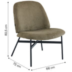 Petra - Fauteuil en Velours Côtelé - Vert Kaki