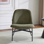 Petra - Fauteuil en Velours Côtelé - Vert Kaki