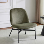 Petra - Fauteuil en Velours Côtelé - Vert Kaki