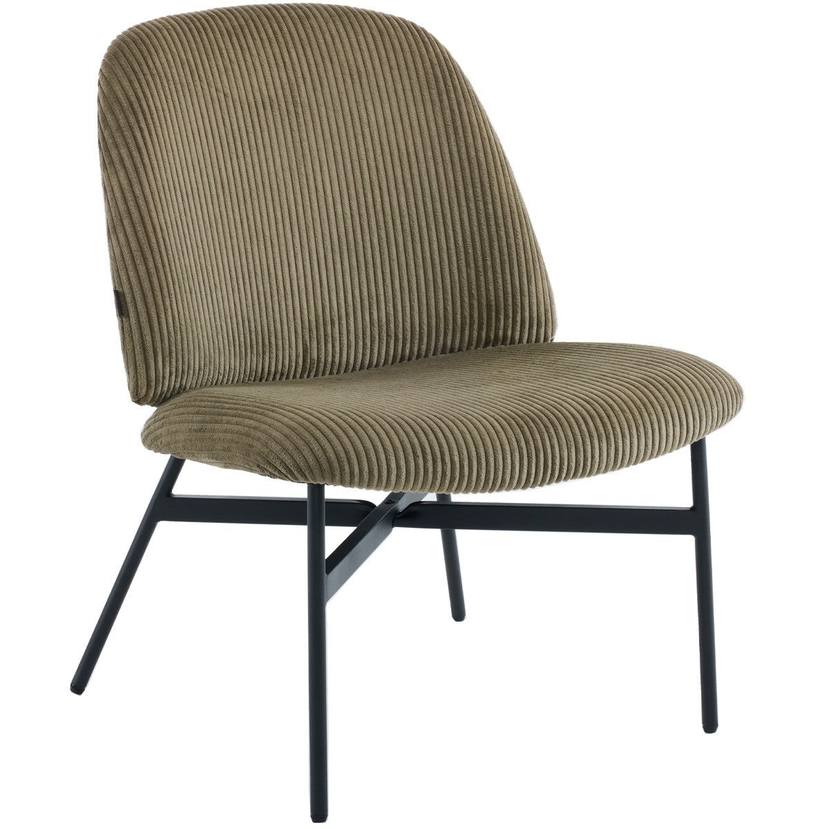 Petra - Fauteuil en Velours Côtelé - Vert Kaki