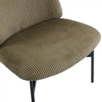 Petra - Fauteuil en Velours Côtelé - Vert Kaki