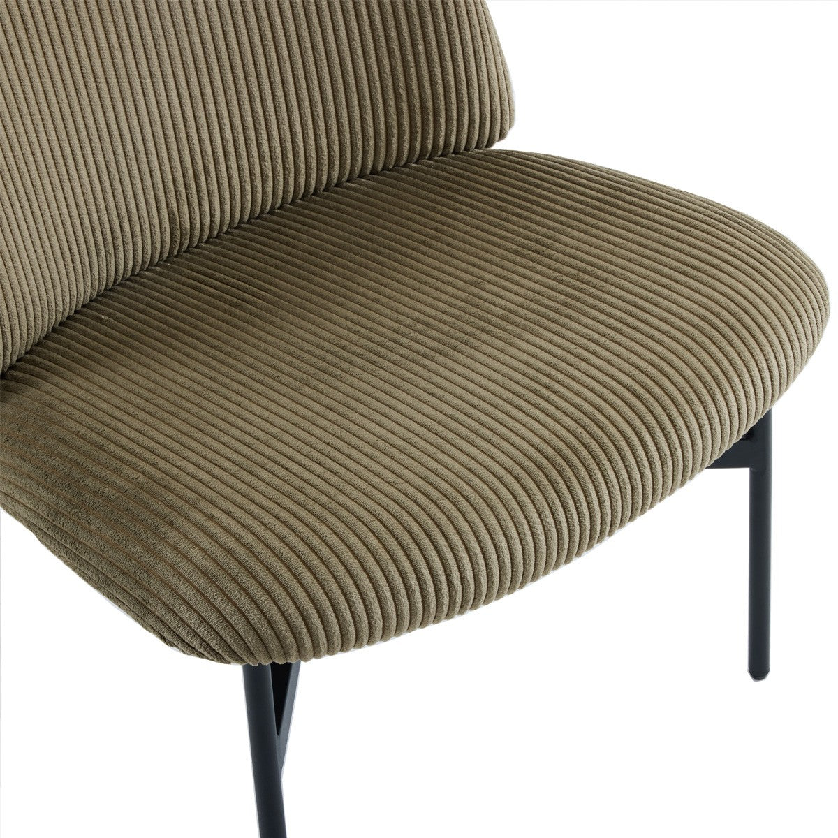 Petra - Fauteuil en Velours Côtelé - Vert Kaki