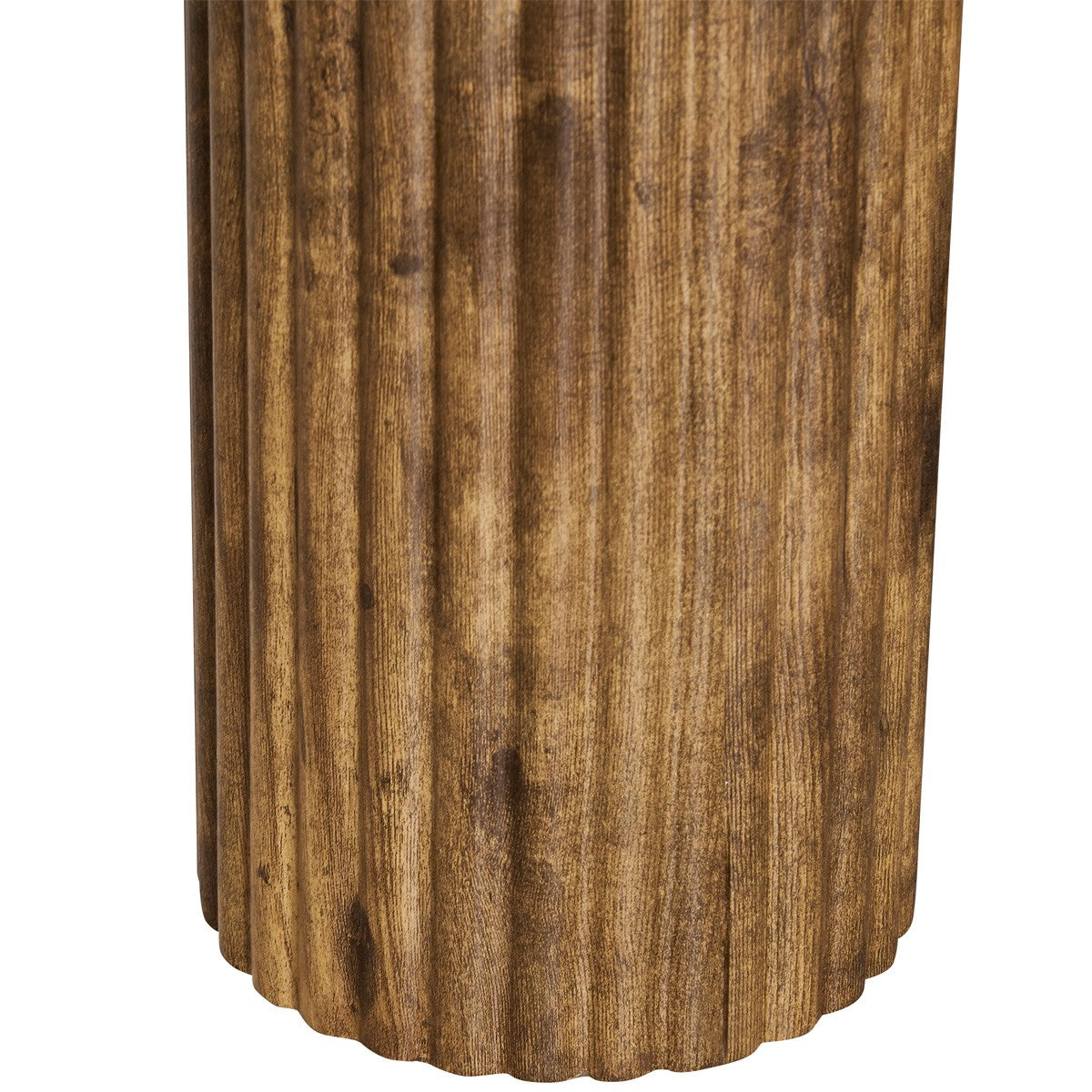 Stone - Table Basse Ronde Effet Marbre et Bois Ø 80 cm - Blanc