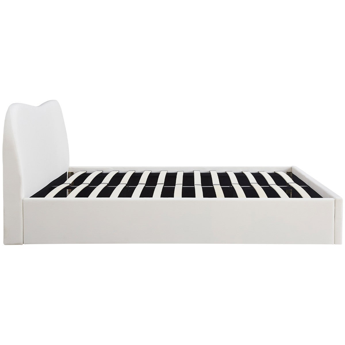 Suzon - Lit Coffre Adulte avec Tête de Lit Matelassée en Velours - Beige